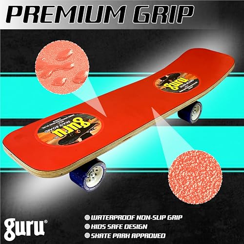 Image of GURU Skateboard, Wooden Non-Slip Skateboard for Kids, Adult, Casterboard /Skate Board /Hoverboard /Longboard for Beginners, Learners, Training Purpose for All Age Group