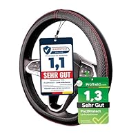 [ 2X Test SEHR GUT ] Pro2Protect Lenkradbezug Leder | Auto Zubehör Innenraum | Lenkradhüllen Grand Tour | Lenkradschoner PKW | Lenkrad Bezug Lenkradschutz | Autozubehör Geschenke für Frauen und Männer