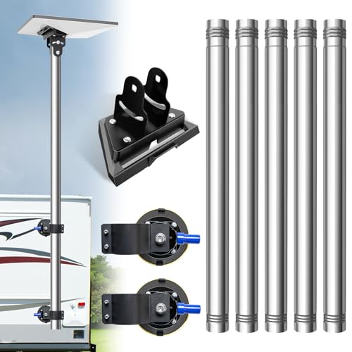 Starlink Mini Pole Mount Lymorexan 8 Ft Starlink Mimi Mounting Kit with 4.5 Suction Feet Removable Stainless Steel Pole Suction Cup Mount/Accessories Suitable for RV Van Truck