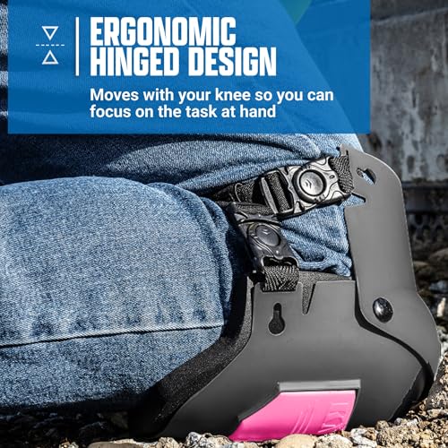 Image of Sellstrom Ultra Flex KneePro Professional Knee Pads for Men & Women with Thick Foam Cushioning & Heavy Duty Hard Outer Shell - Adjustable Straps with Quick-Clips & Ergonomic Metal Hinges - for Construction Work, Gardening, Roofing, Flooring