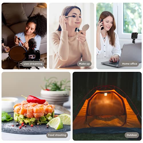 LED Videokonferenz Licht Videoleuchte mit Clip, Stativ, 360 °Gimbal, mit 3000mAh Eingebautem Akku, Dimmbare Fotolicht… – Bild 6