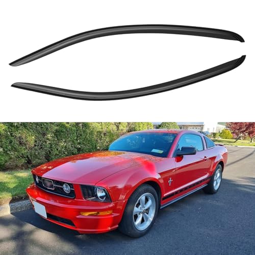 Image of Window Visors Rain Guards Shield for 2005-2009 Ford Mustang, Out-Channel Window Vent Wind Deflectors Visors Shades for 05-09 Ford Mustang