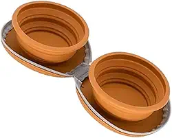 Comedouro e Bebedouro Portátil para Pet - 2 em 1, Dobrável, Antivazamento