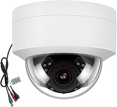 Cámara analógica 4K 8MP TVI CVI AHD CCTV vandálica domo de vigilancia cámara de seguridad al aire libre, salida coaxial BNC 0.110 in, ángulo de visión amplio de 100°, visión nocturna de 65 pies, metal
