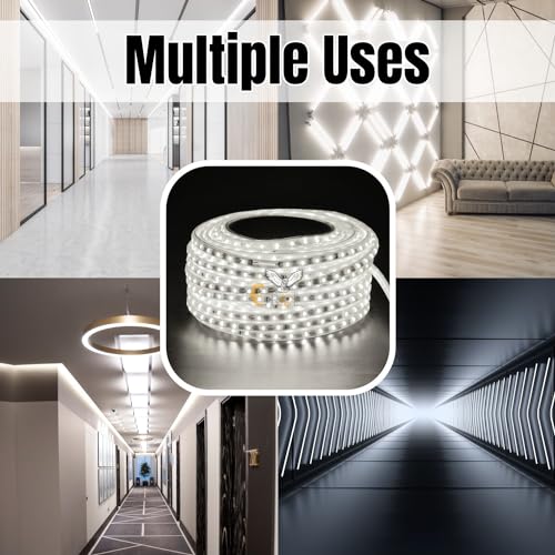 Image of Errol led Strip Lights for Home Decoration | Waterproof led Rope Lights | Energy Saving Strip Light for Room | Home Decor Lights for Diwali, Christmas, Outdoor (White, 30 Meter)