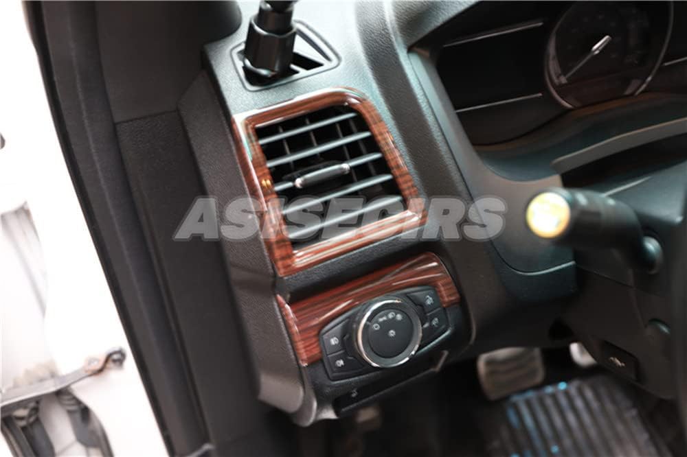 ABS Plastic Glove Box Edge Cover Trim Wood Grain Look Interior Copilot Dashboard Glove Box Edge Molding Trim Cover for Ford Explorer 2016-2019