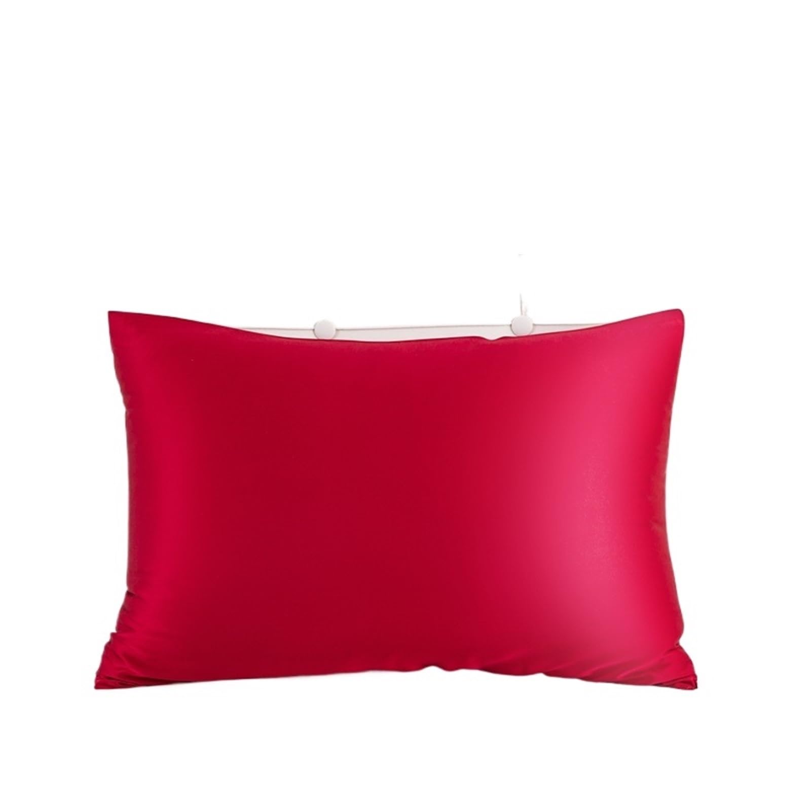 Silk pillowcase Mulberry Silk Pillowcase Pillow Cover For Hair And Skin With Hidden Zipper Cases(Red,1PCx48x74cm)