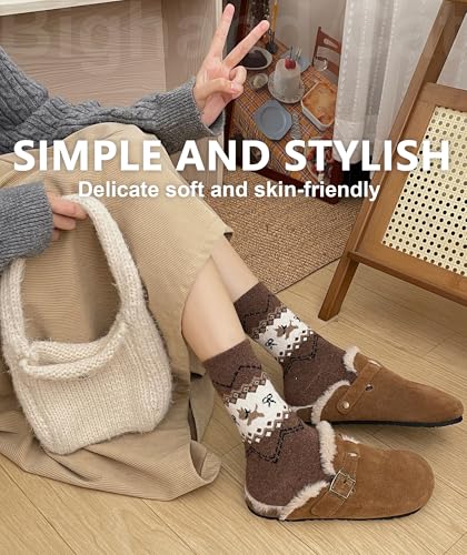 Image of IIG Winter Warm Wool Socks for Women Original Design Trendy Boot Socks Ideal Gift