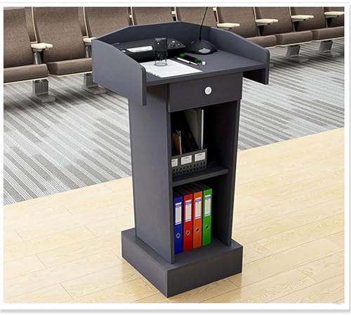 Generisch Rednerpult aus Holz für Lehrer und Redner, stabiles Bodenpult für Klassenzimmer und Kirchen, Robustes graues Holzdesign, ideal für Präsentationen und Vorträge