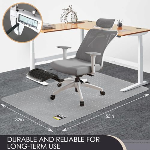 Image of Kuyal Office Chair Mat for Carpet, Clear Heavy Duty Computer Chair Mat