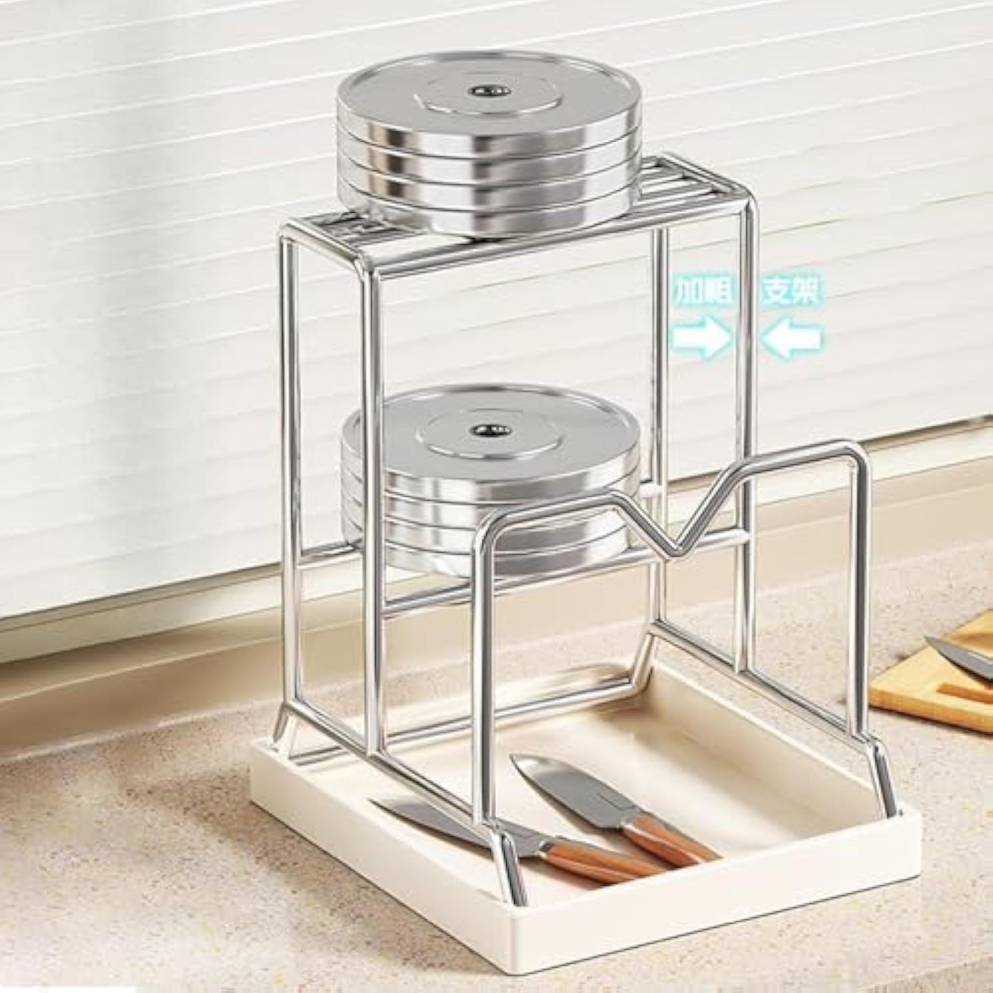 VELURA Cutting Board Holder Rack Organizer for Kitchen