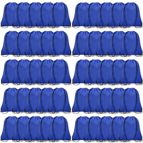 Grneric 50PCS Drawstring Backpack Bulk Polyester Cinch Bags for Gym Sports