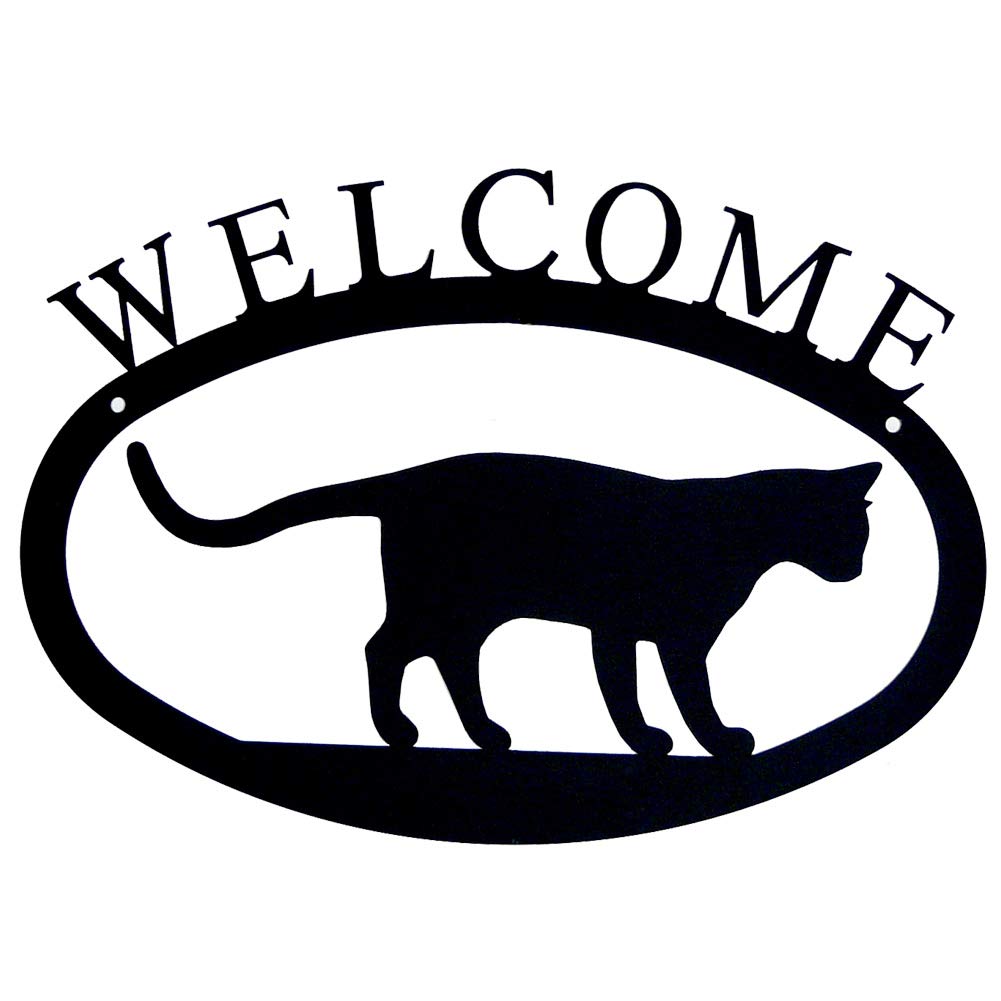 Cat Welcome Sign, American Made Iron, 11.5" x 8.0"