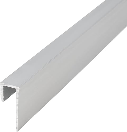 Miniatura 5 de Outwater Canal en J de aluminio para material de 316 pulgadas de grosor, acabado anodizado transparente (satinado), moldura de tapa de aluminio de