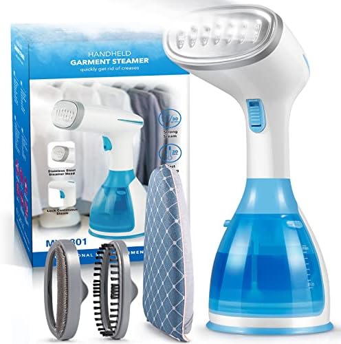 Steamer for Clothes 15s Heat Up Handheld Garment Steamer with Ironing Glove, Fabric & Lint Brush, Portable Travel Clothes Steamer with 3 Steam Modes, Fabric Wrinkle Remover with Detachable Water Tank