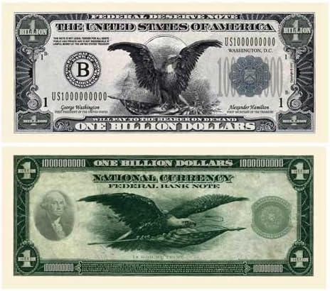 Billion Dollar Bill - Pack of 50 Bills - Patterned After The Black Eagle Silver Certificate Banknote