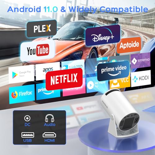 Mentech HY300PRO Mini Projector With Wifi And Bluetooth, 180° Rotatable Portable Projector, 130 Inch Smart Projector thumb #5