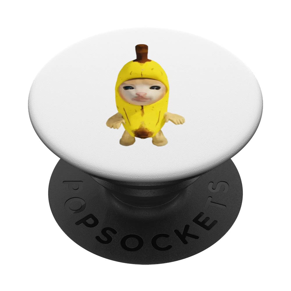 banana cat PopSockets Swappable PopGrip