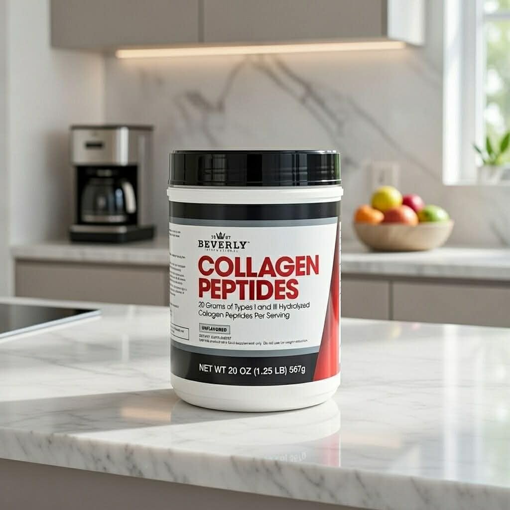 Beverly International Collagen Peptides Protein Powder. Youthful Appearance- Skin, Hair, Nails, Bones and Joint Health. Easy to Use, Highly Absorbable. 18 Grams of Protein, Unflavored 20 oz. - Image 7