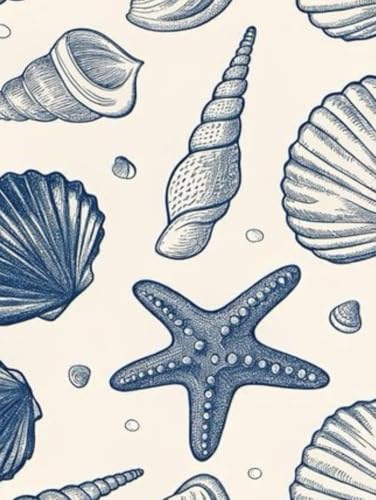 Caderno Quadriculado A4 Conchas & Estrelas do Mar: 160 páginas quadriculadas para matemática, física-química e anotações