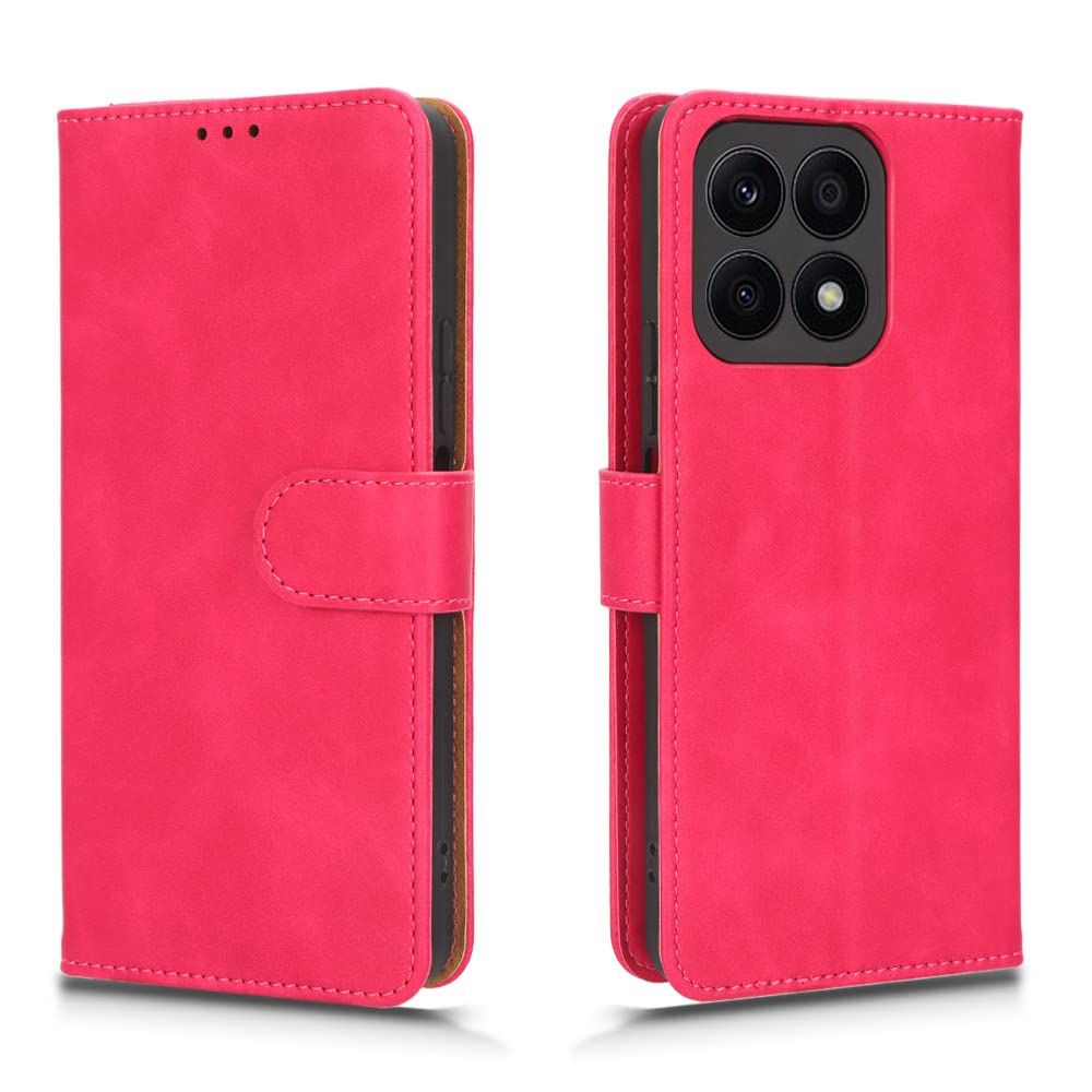 GOKEN Cover per Honor 90 Lite, Custodia Folio in Pelle Flip Wallet Libro Case con Portafoglio, Premium PU/TPU Magnetica Cover con Supporto di Stand/Carte Slot -Rosso
