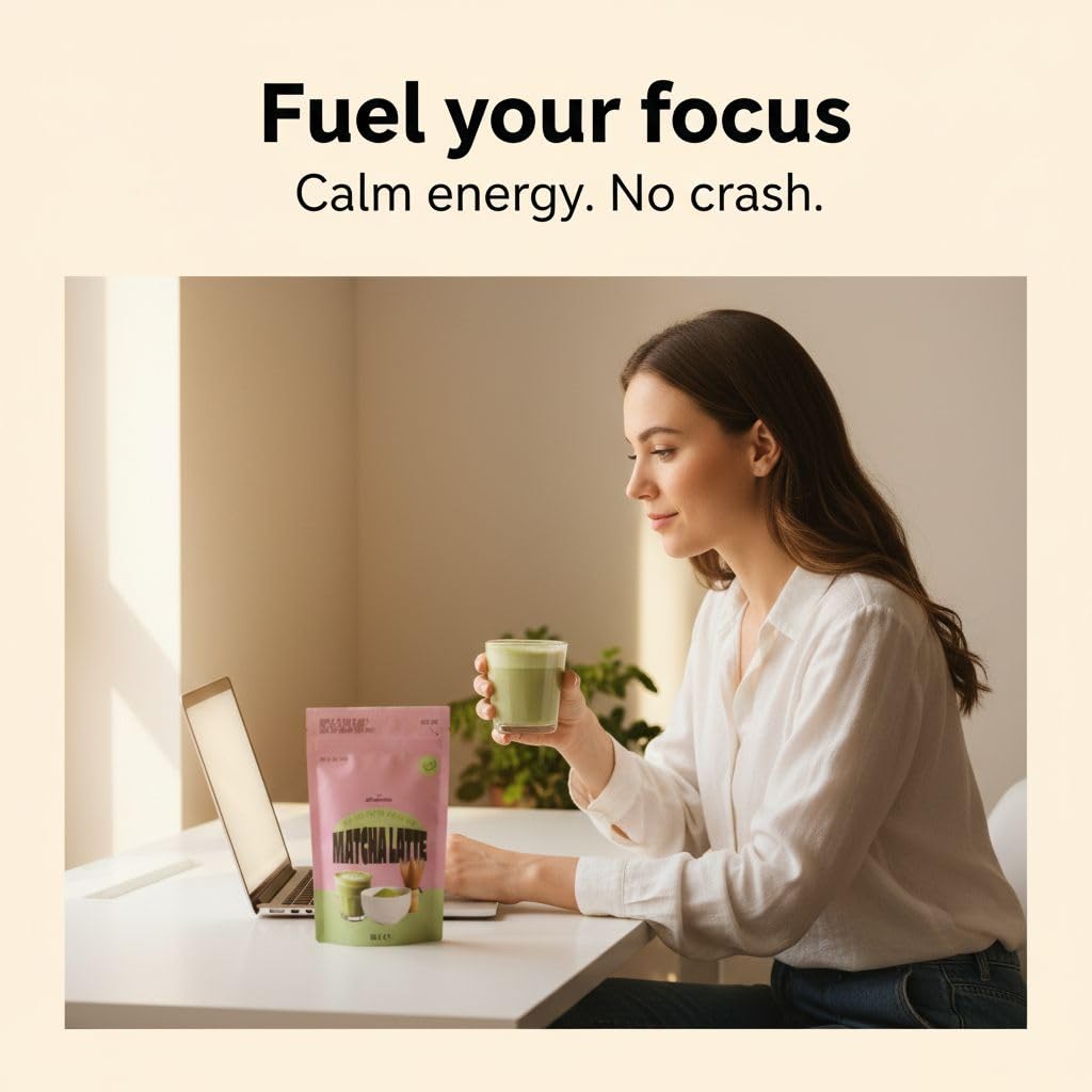 Allreasons Matcha Latte Classic | Veganes Matcha Pulver mit Kokosblütenzucker | Gentechnikfrei | Natürlich | Pflanzlich (10 × 100 g)