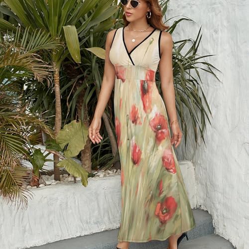 Robe imprimé fleurs de pavot aquarelle chic et élégante - 3