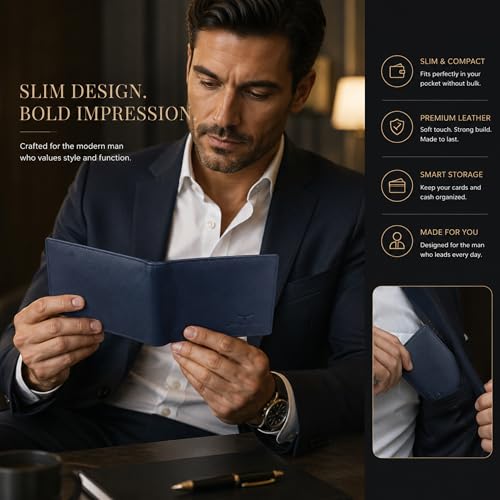 Image of URBAN HYDE Premium Leather Wallet and Belt Combo for Men | Genuine Leather Belt & Wallet Gift Set | Stylish Men's Gift Combo for Birthday, Anniversary, Office & Daily Use | Black