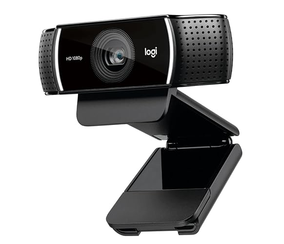 Logitech C922 Pro Stream Webcam, HD 1080p/30fps or HD 720p/60fps Hyperfast Streaming, Stereo Audio, HD light correction, Autofocus, For YouTube, Twitch, XSplit, PC/Mac/Laptop/Macbook/Tablet - Black