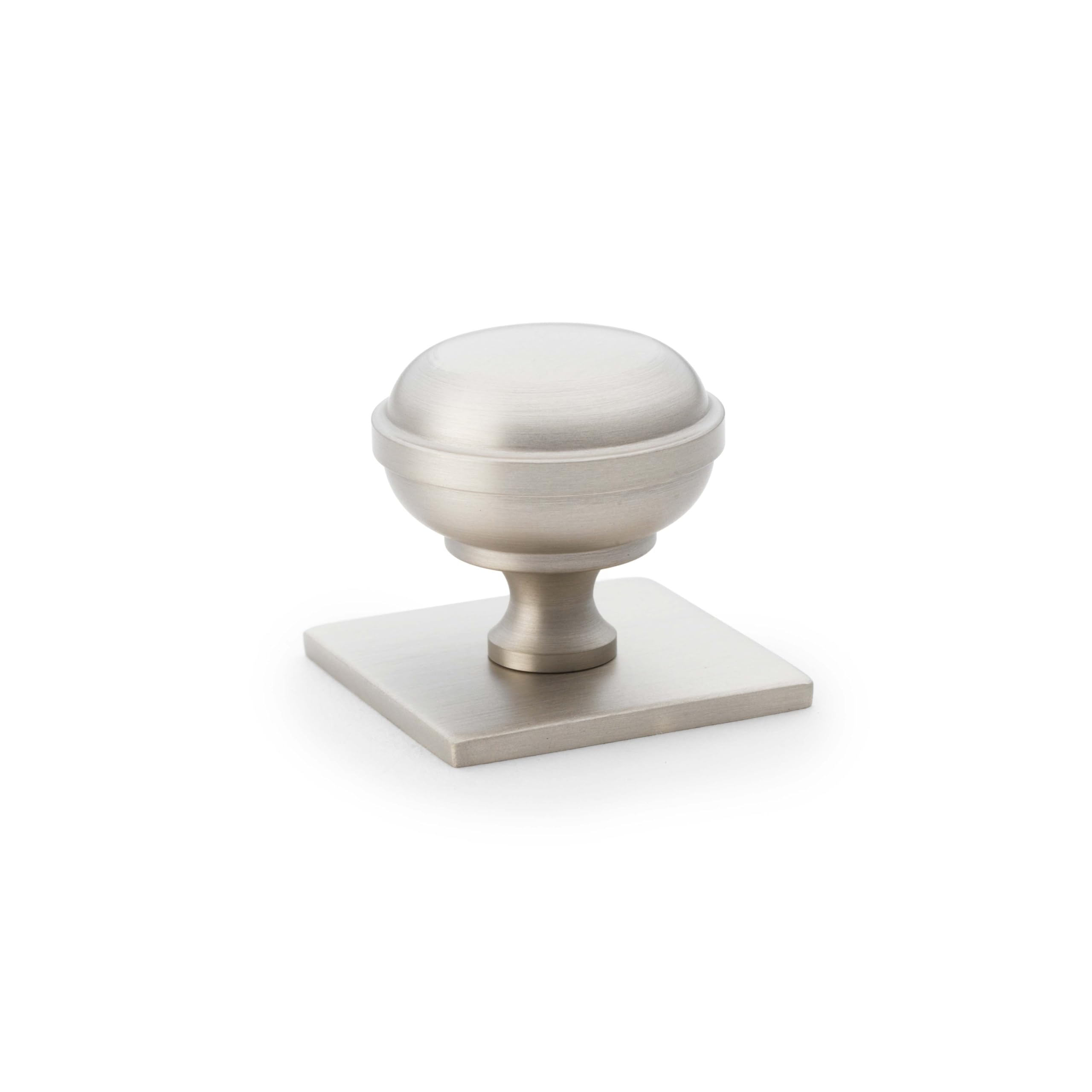 34mm Satin Nickel Cabinet Knob With Backplate from B&Q