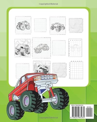 How to Draw Monster Trucks. Coloring Book for Kids Teens and Adults: Good Gift Idea for Lovers of He