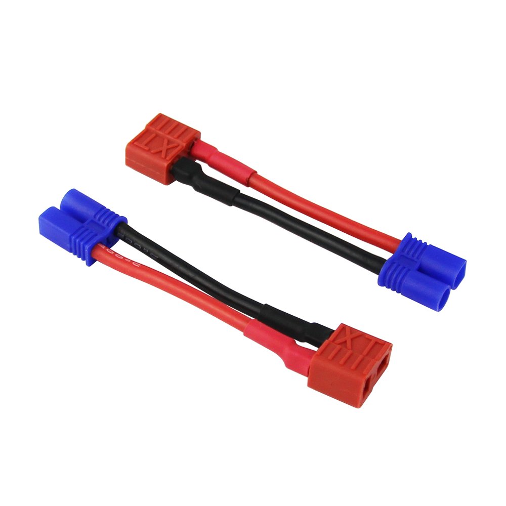 3x EC2 Auf T-Stecker Adapter – 5 Cm Kabel, 16 AWG, Für RC LiPo Akkus & Ladegeräte