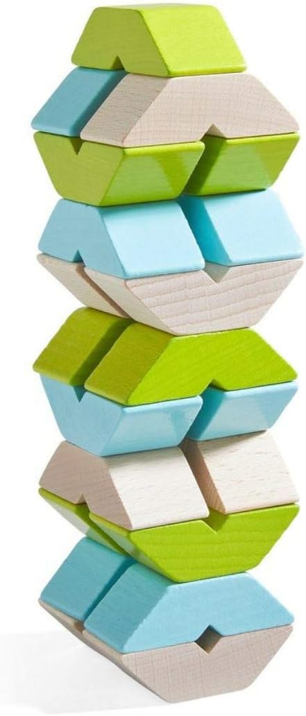 HABA Wooden Building Blocks - Varius 21 Piece STEM Educational Toys for 3 Year Old and Up, Wooden Montessori Toys and Architectural Stacking Blocks for 3 Year Olds, Made in Germany