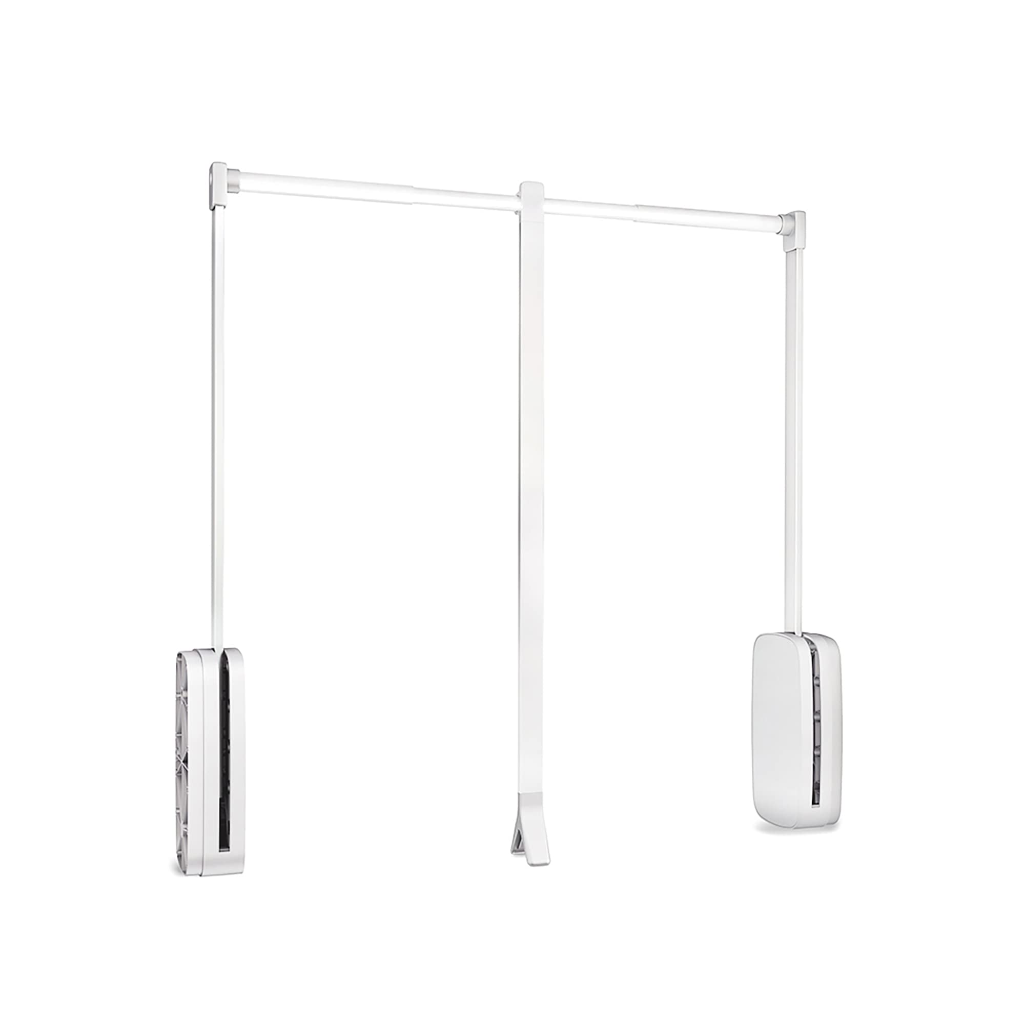 Emuca - Kleiderlift für Garderoben Sling, 600-​830mm, Weißer Kunststoff, Stahl und Kunststoff