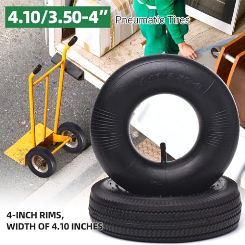 Image of (2 Pack) AR-PRO 10 inch Heavy-Duty Replacement All-Purpose Utility Tire and Tube - 4.10 /3.50-4 inch Pneumatic Tires with 10 inch Inner Tubes TR-13 Straight Valve Stem for Lawn Mowers, Hand Trucks, and More