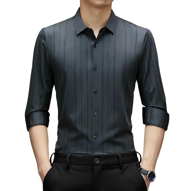 Camisa de vestir para hombre de mediana edad MQMYJSP premium
