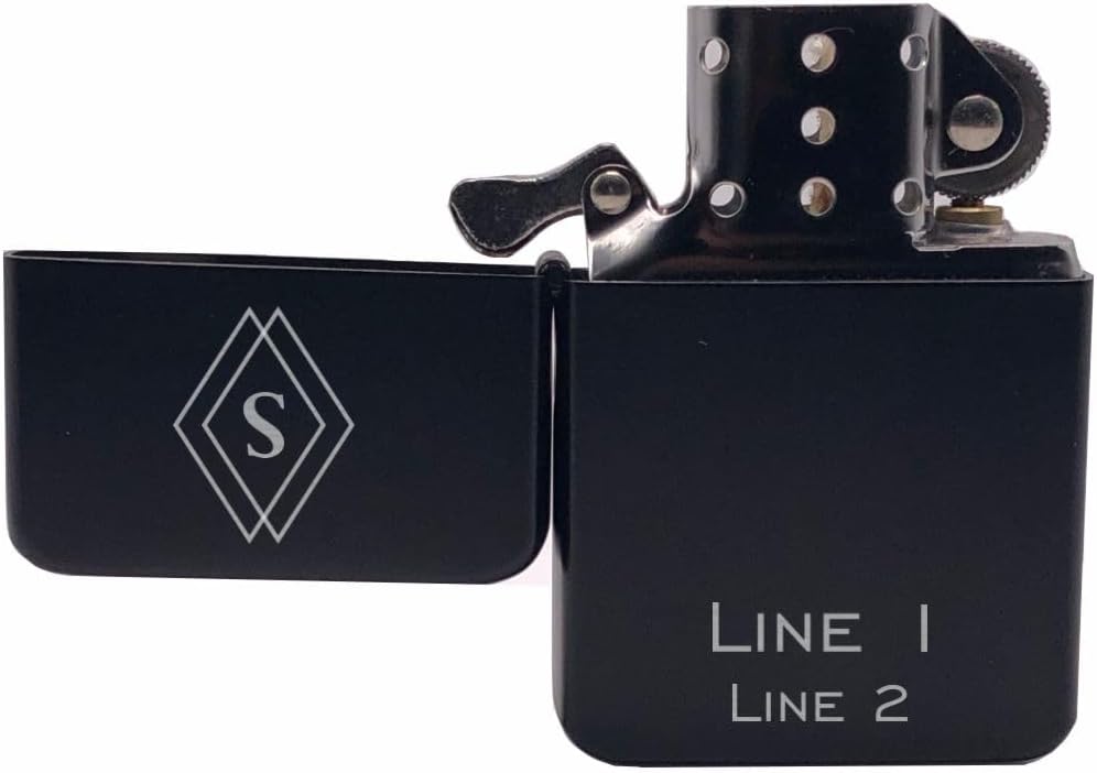 Personalized Engraved Brass Lighter with Case Custom Text Initial, Wedding Gifts, Birthday, Groomsmen