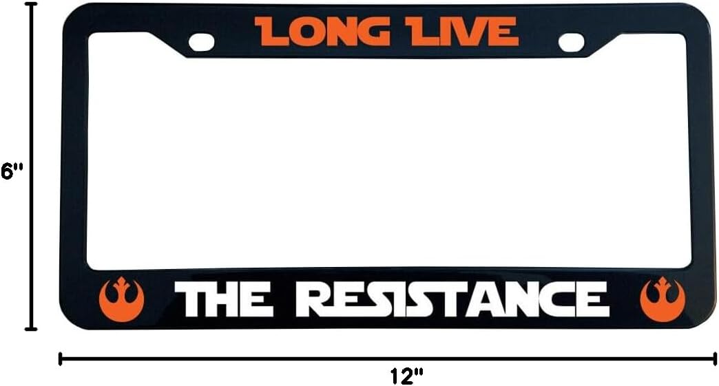 Holder for License Plate License Plate Holder for Long Live The Resistance for Star Wars Glossy Black License Plate Frame Holder for Car License Plate Model-GS-522
