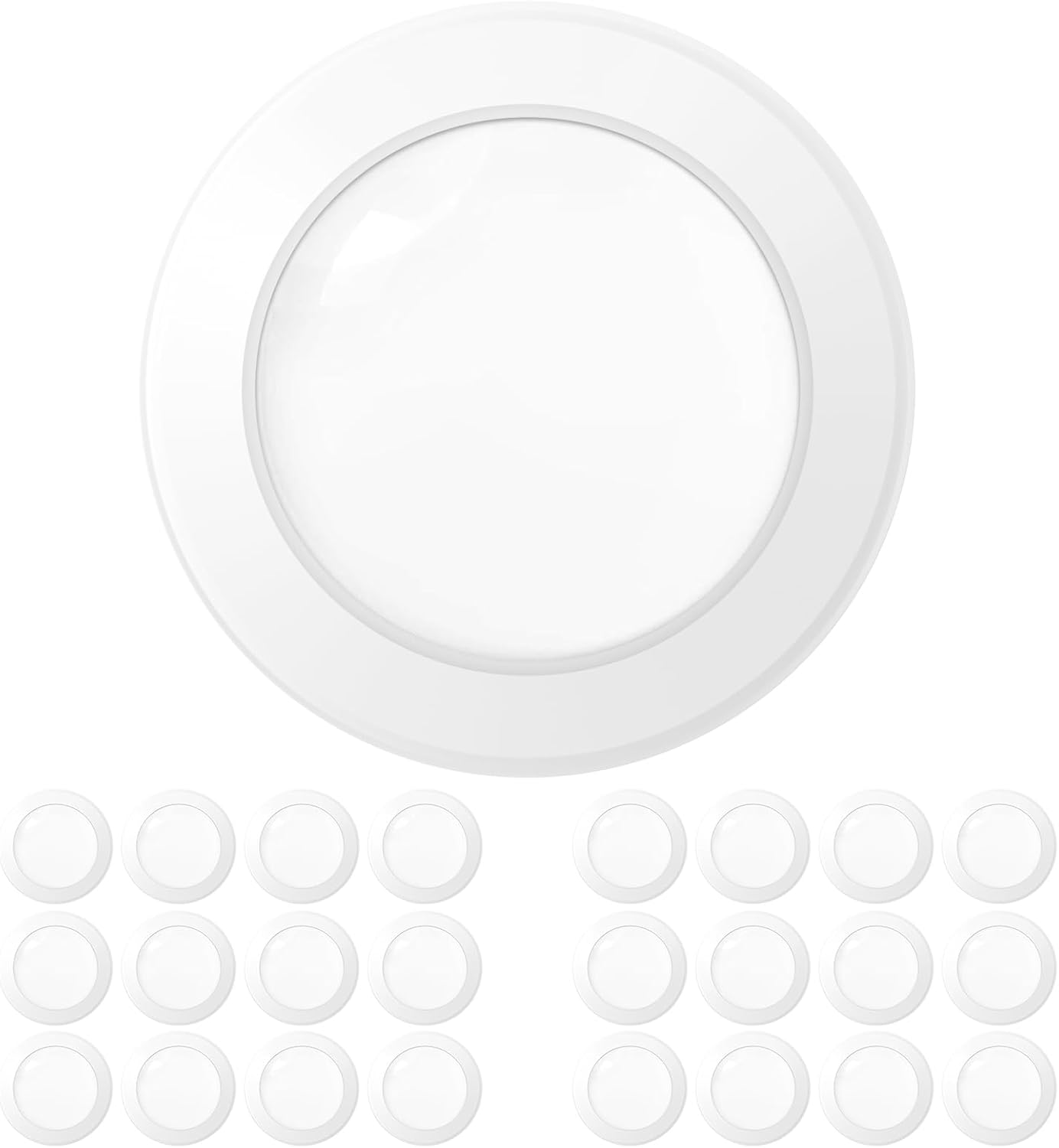 Amico 24 Pack 5/6 Inch LED Disk Lights, Dimmable Flush Mount Ceiling Disc Lights, 5000K,12W Eqv 110W, 1050LM, Low Profile Surface Mount Ceiling Light, ETL&FCC