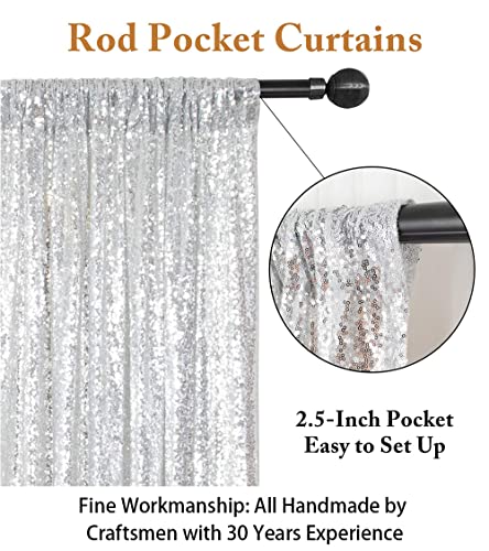 Shidianyi 4Ftx6Ft-Silver-Sequin Photo Backdrop, Wedding Photo Booth,Photography Background (Silver) #TOP2