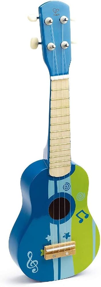 Hape Kid’s Wooden Toy Ukulele | 21 Inch Wooden Ukulele Musical Instrument with Vibrant Sound and Tunable Nylon Strings for Children, Blue