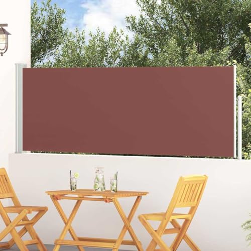 Nqyjm Tenda da sole laterale allungabile, 100 x 300 cm, marrone, protezione solare per balcone, terrazza, giardino