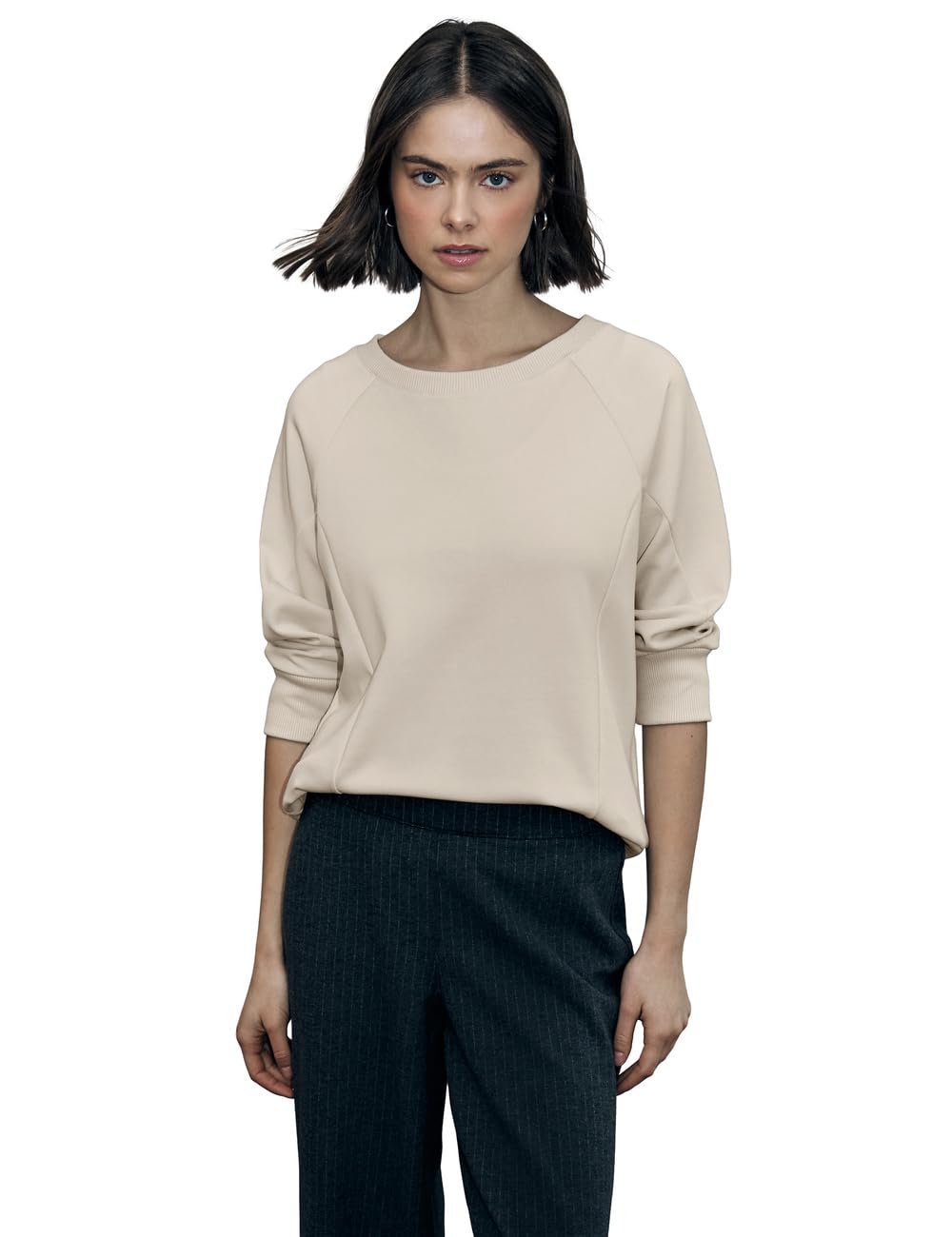 Damen Softes Shirt mit Rippdetails