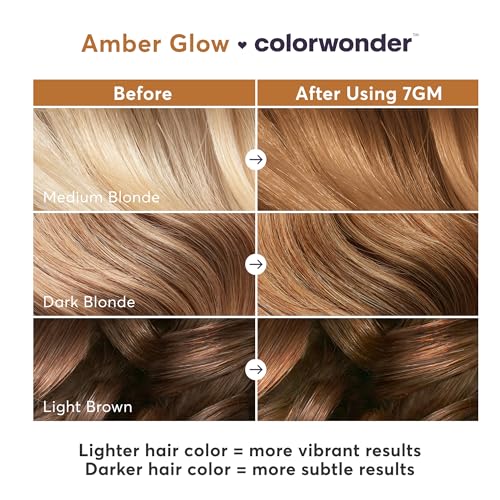 Image of Madison Reed colorwonder Demi-Permanent Hair Color, Effortless At-Home Hair Dye, Ammonia-Free, Cruelty-Free, Amber Glow (Warm Lighter Amber), Pack of 1