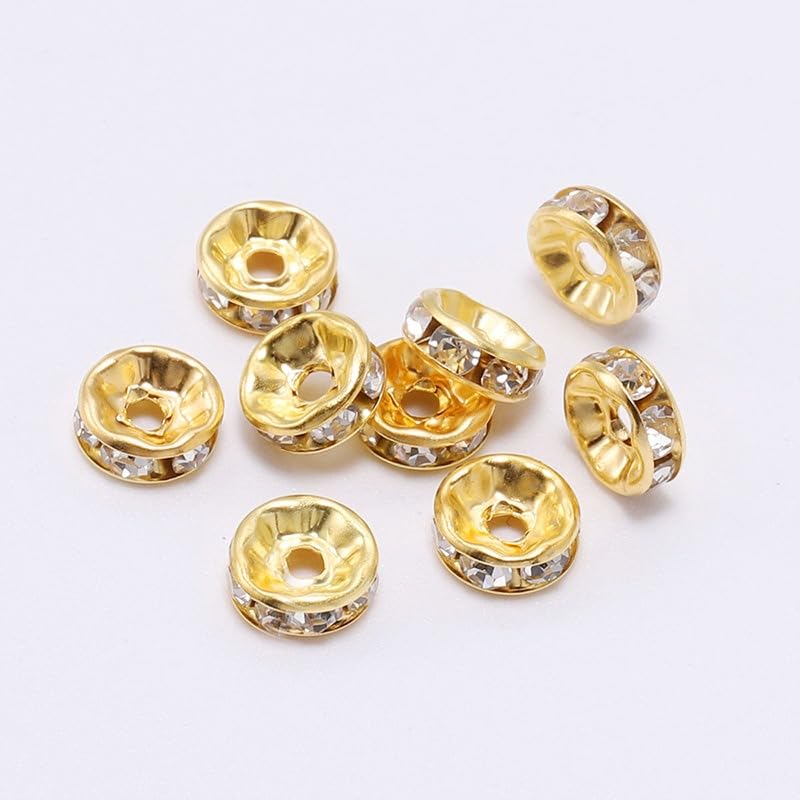 50 piezas cuentas de pesca 6mm bicolor dorado y plateado miniatura 4
