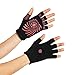gaiam Grippy Yoga Gloves, Negro/Rosa
