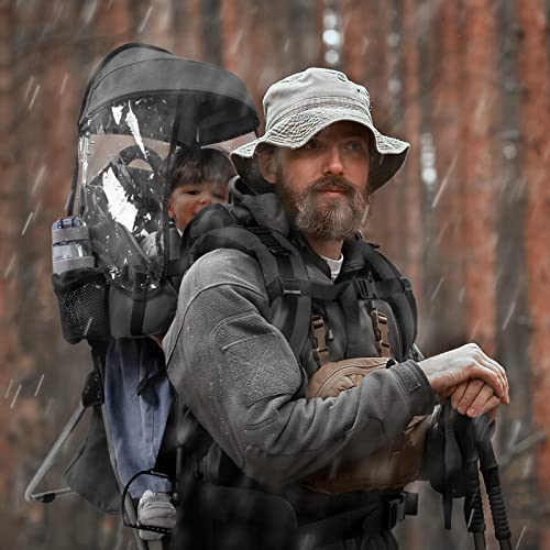 besrey Kraxe Kindertrage mit Aufbewahrungstasche, tragbare Kinderrückentrage für Reise, Kinderkraxe wandern für 6-36 Monate, Tragesitz bis 25 kg, zusammenklappbare -Schwarz - Image 7