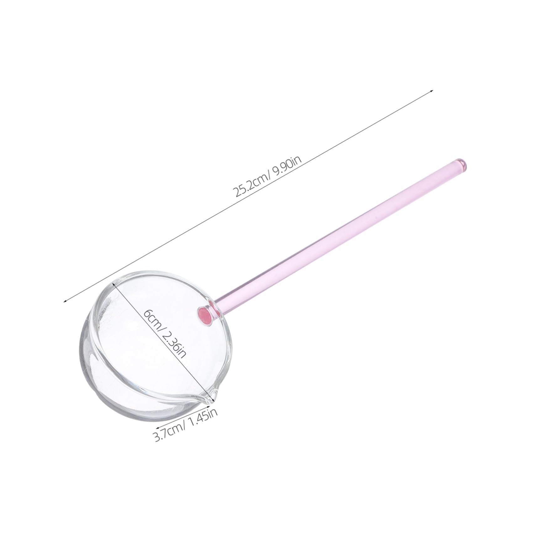 Cabilock Long Handle Glass Spoon with Angled Mouth Versatile Dessert and Sauce Ladle for Home Baking Cooking and Dining Creative Design for Smooth Pouring and Easy Serving