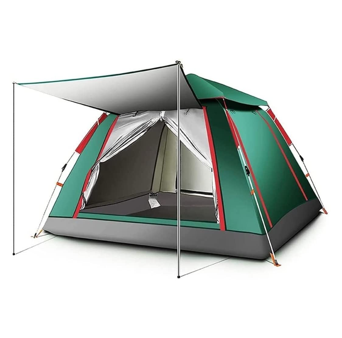 Namiot Trekkingowy Winylowy Filtr Przeciwsłoneczny Namiot Kempingowy Wszechstronna Ochrona Przed Deszczem Namioty Turystyczne Namiot Explorer Outdoor Namiot na Zewnątrz(Grün,215 * 215 * 142cm)