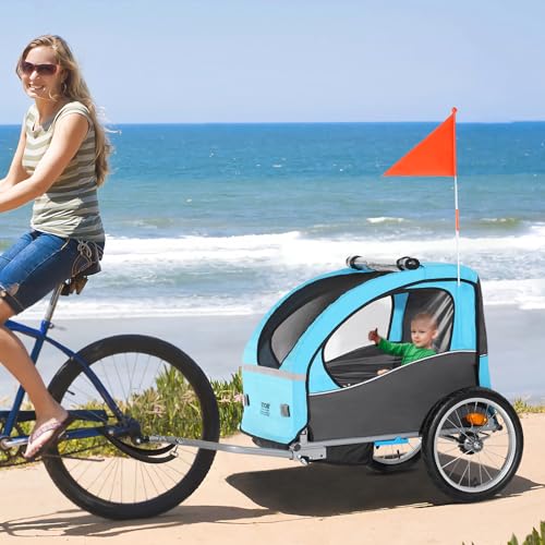 Vevor BIKE TRAILER 60 LBS LOAD Bike Trailer For Toddlers, Kids, 60 Lbs Load, Tow Behind Foldable Child Bicycle Trailer With Universal Bicycle Coupler, Canopy Carrier thumb #7